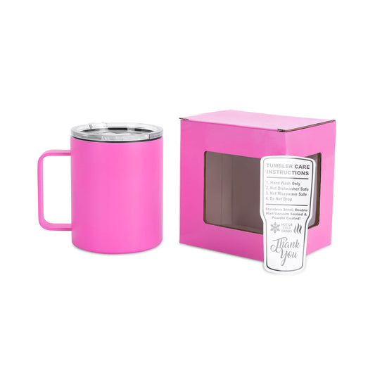 insulated coffee mug - camper mug in pink