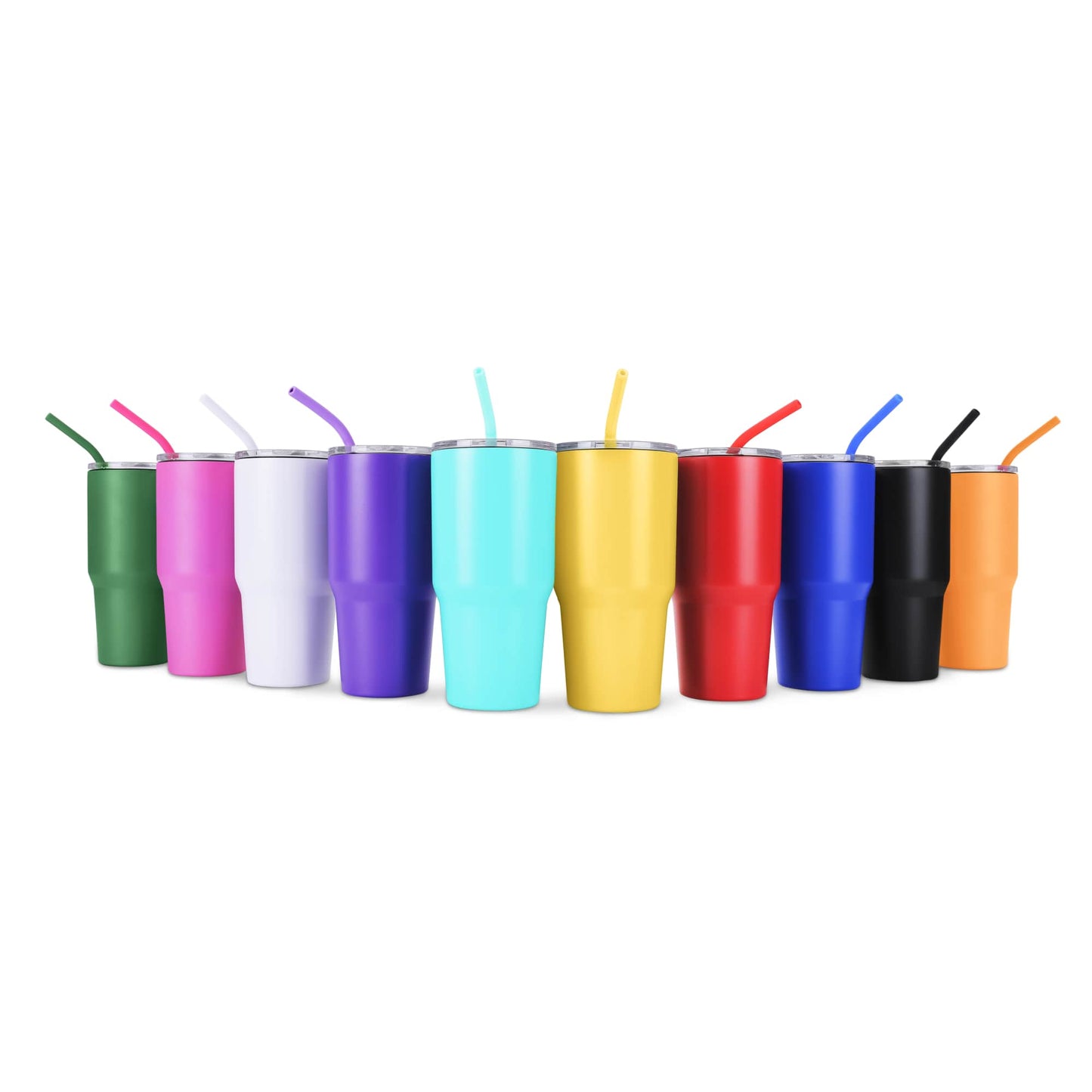 30oz Tumbler, powder coated stainless steel, 10 colors
