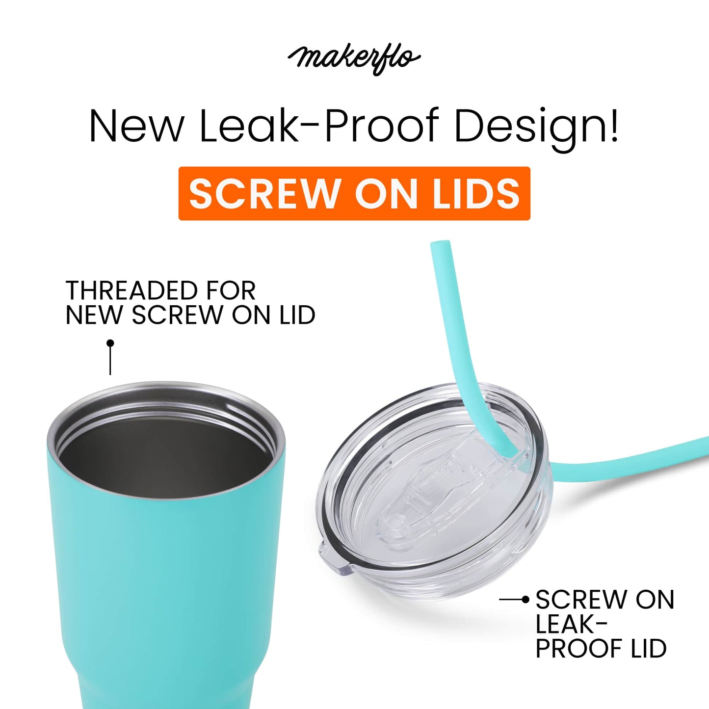 30oz tumbler leak-proof thread & lid