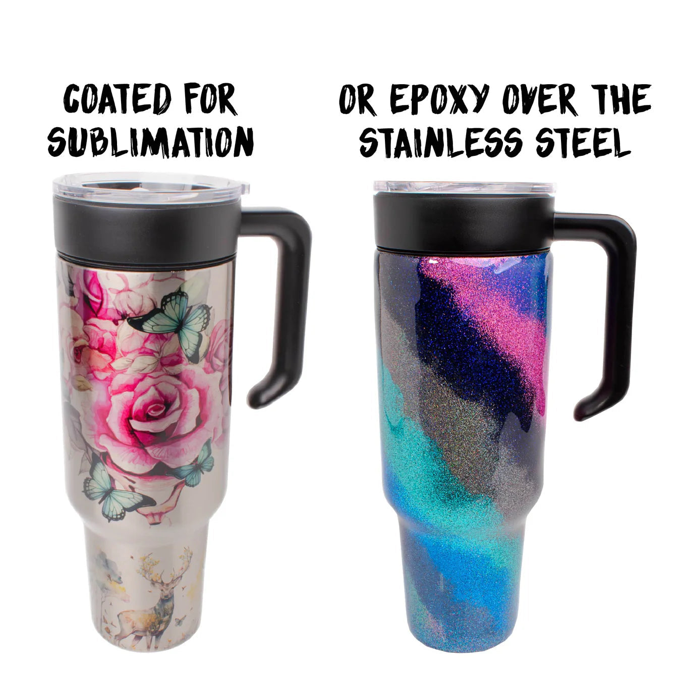 40oz Stainless Steel Tumbler, craft with sublimation or epoxy