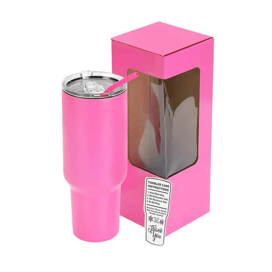 40oz tumbler stainless powder coated pink