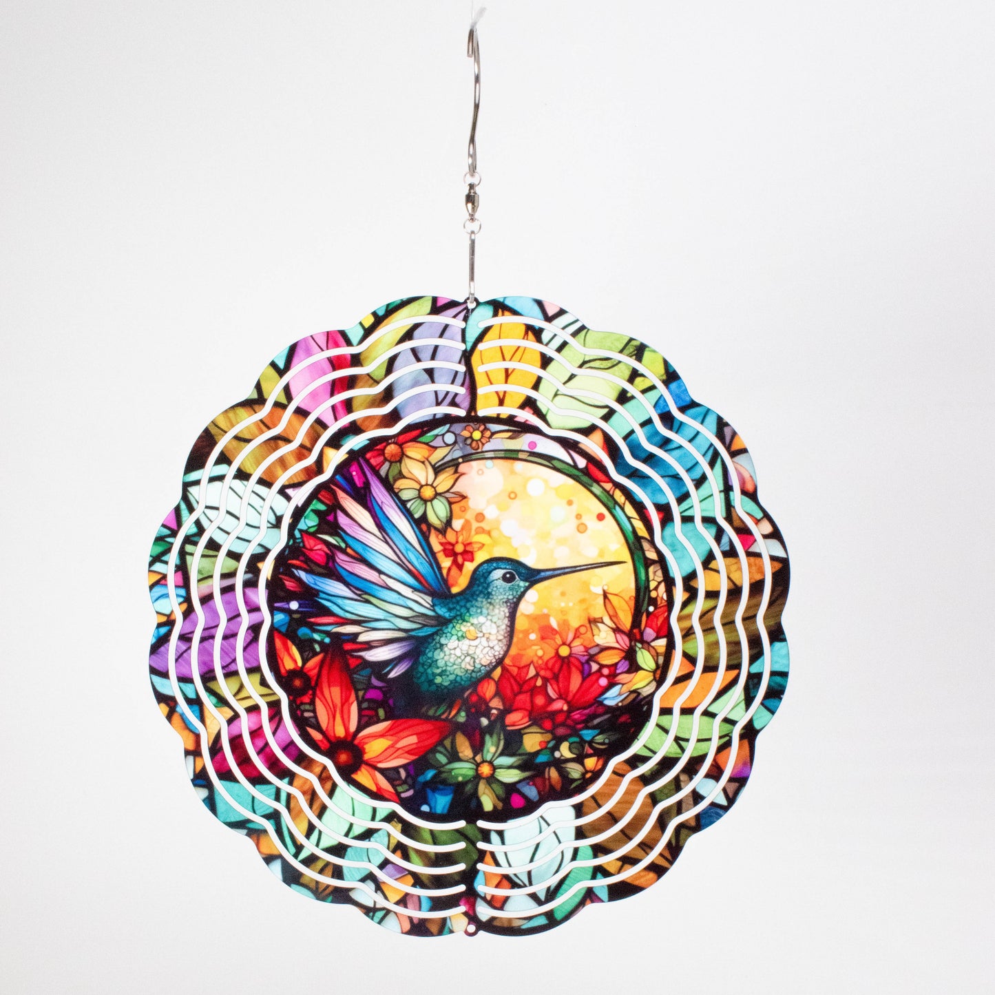 sublimated wind spinner, customized with bird design