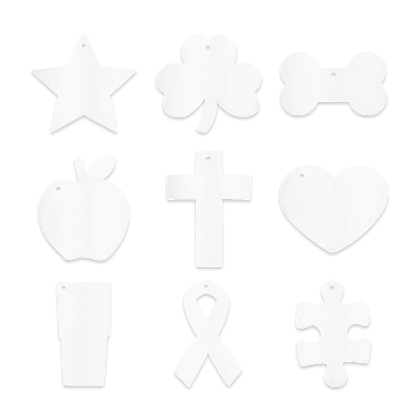 acrylic blanks in various shapes