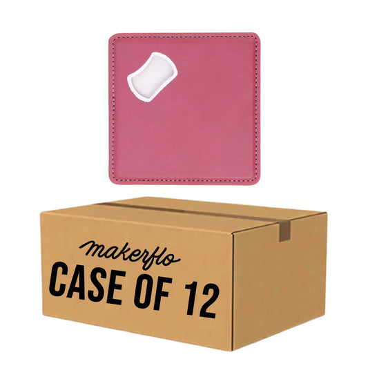 bottle opener coaster, pink engravable Laserette, magnetic, case of 12