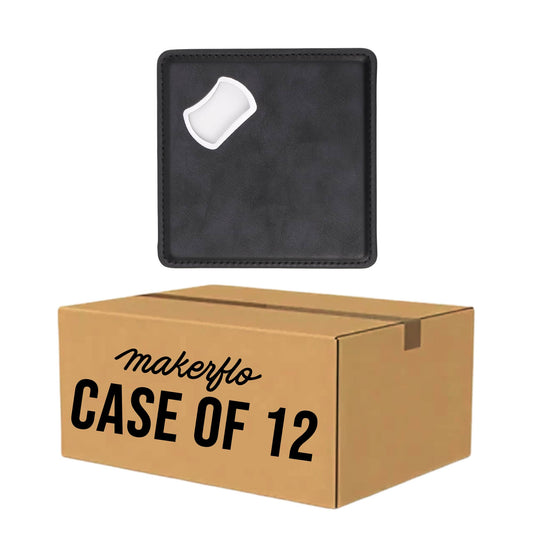 bottle opener coaster, black engravable Laserette, magnetic, case of 12