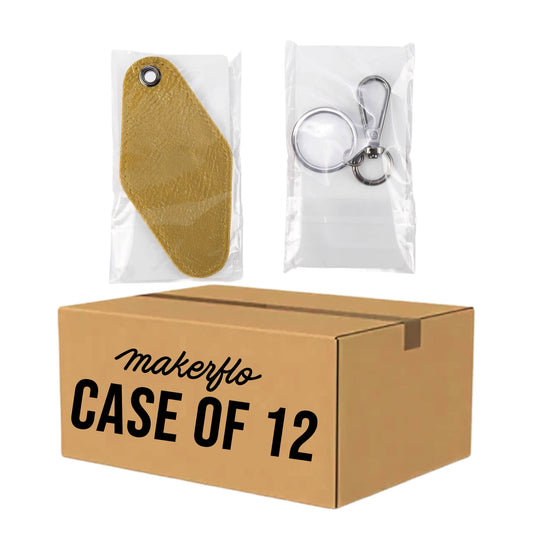 leatherette keychain, wholesale, metallic gold, bulk