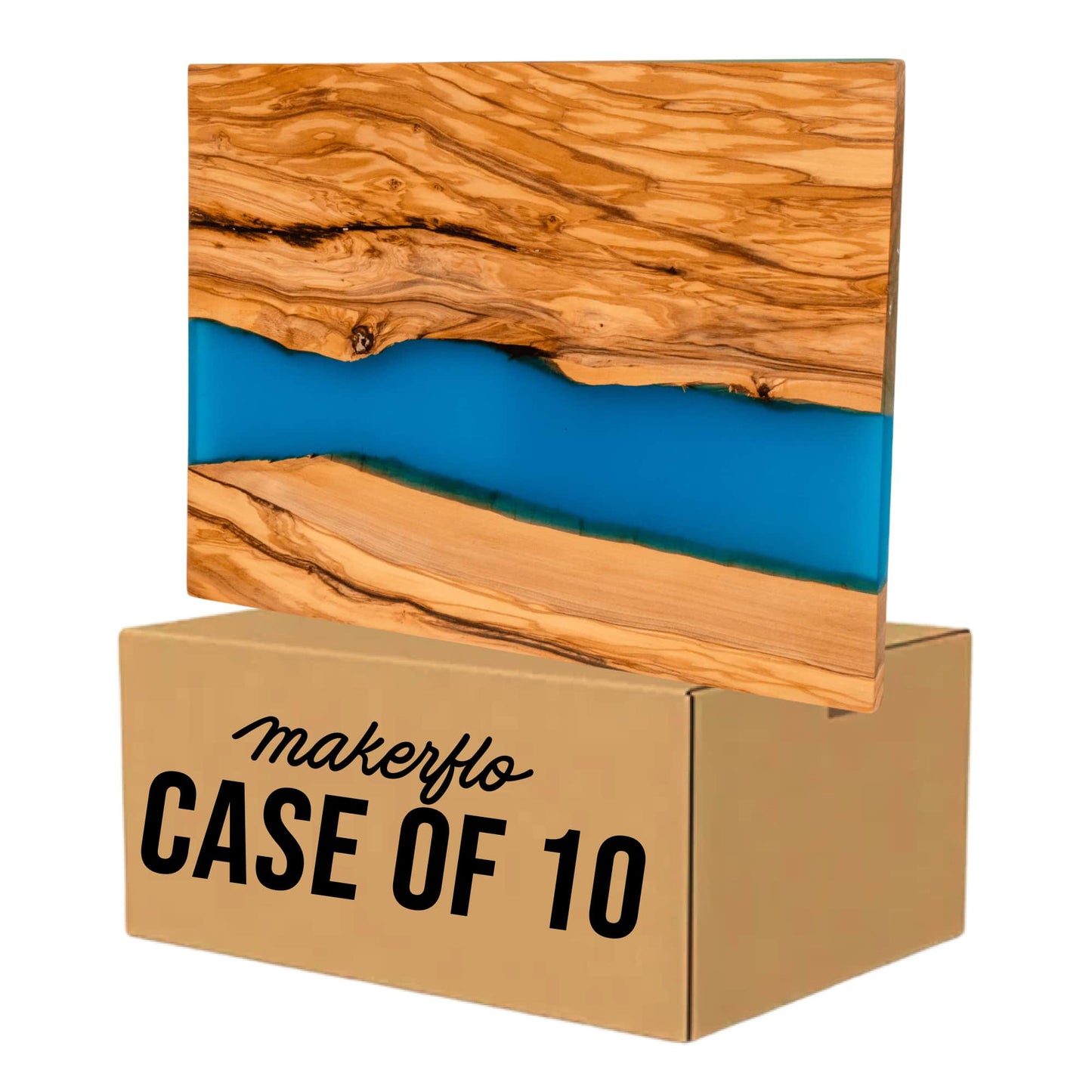 bulk olive wood and resin cutting board, case of 10