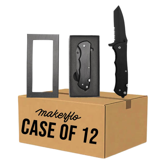 bulk pocket knife "the beast" pocket knife, black metal, case 12