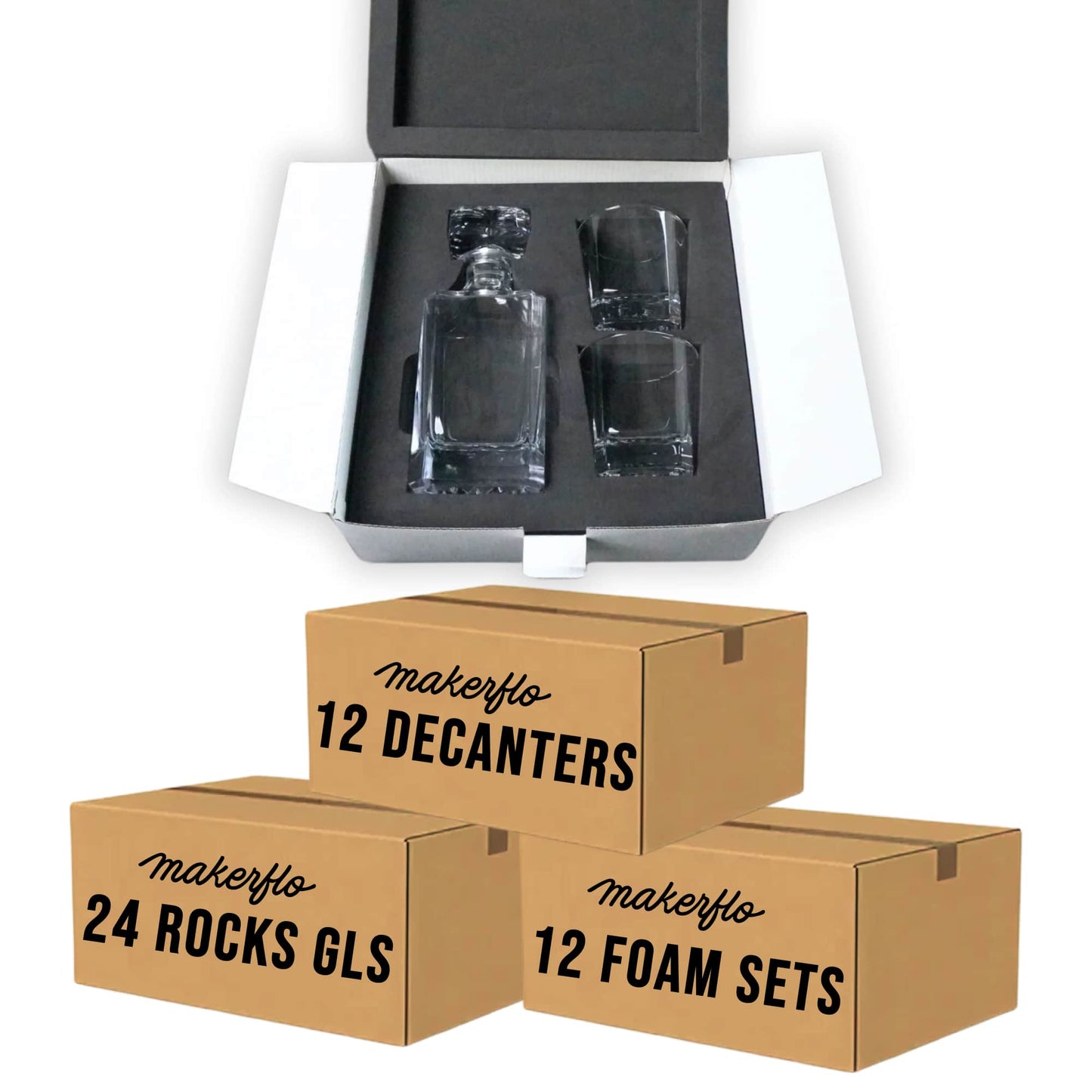 2 Glass Decanter Set