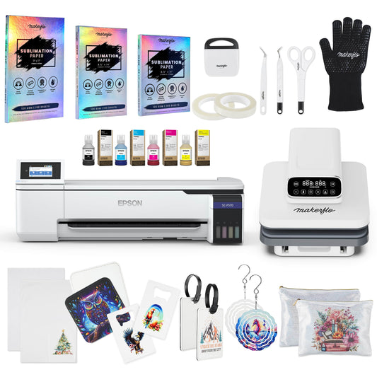 epson f570 printer flat heat press bundle