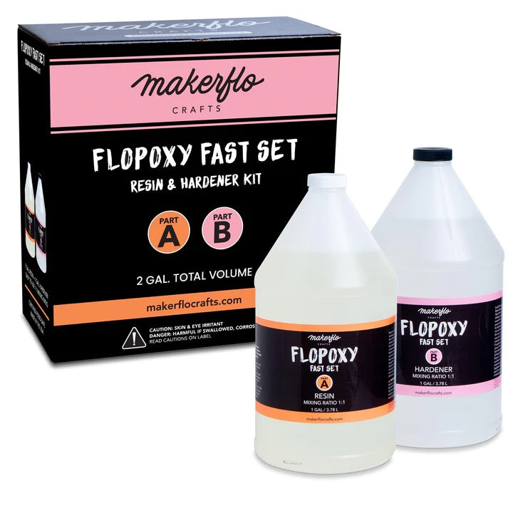 fast set epoxy, part A and B, 2 gallon kit