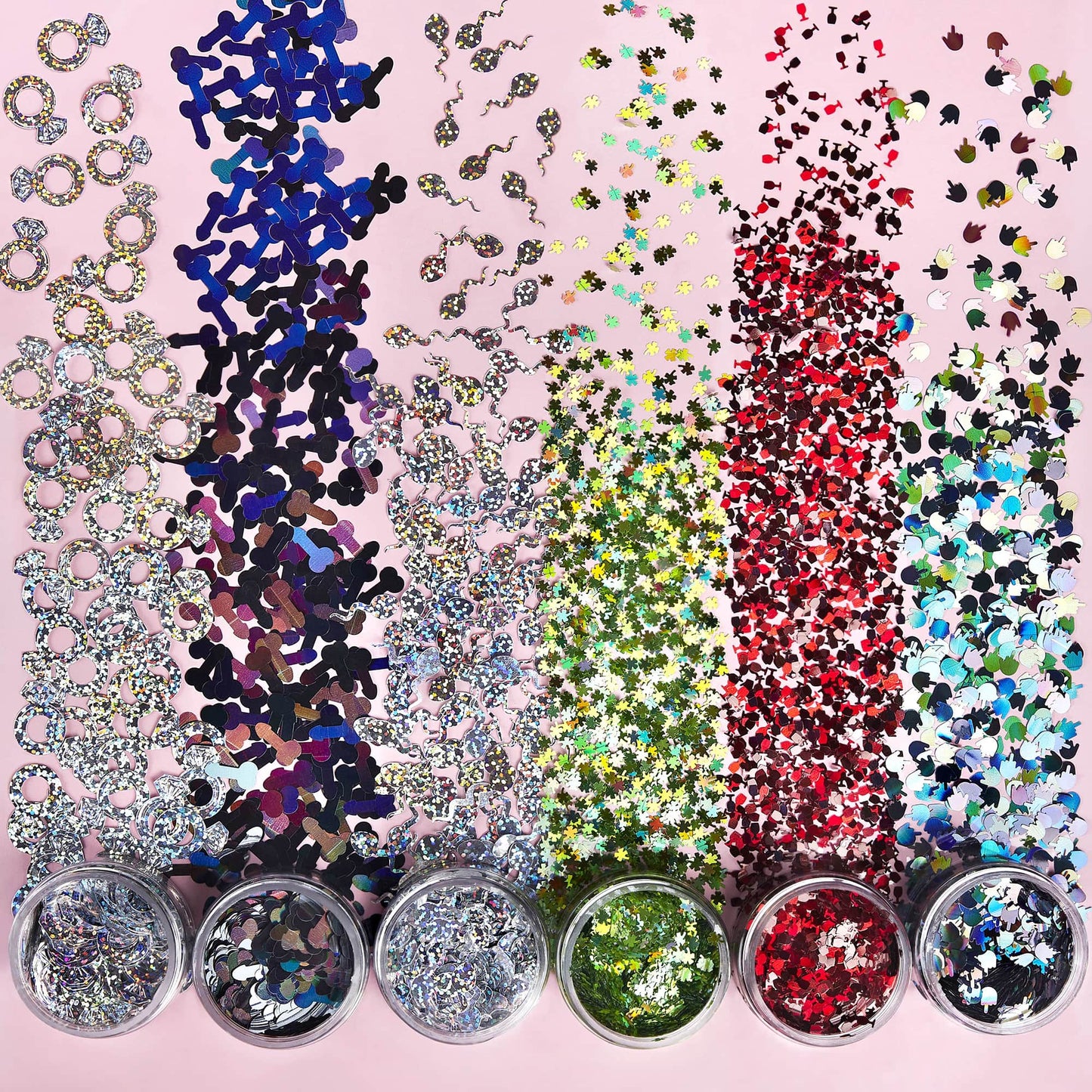 holo glitter shapes various