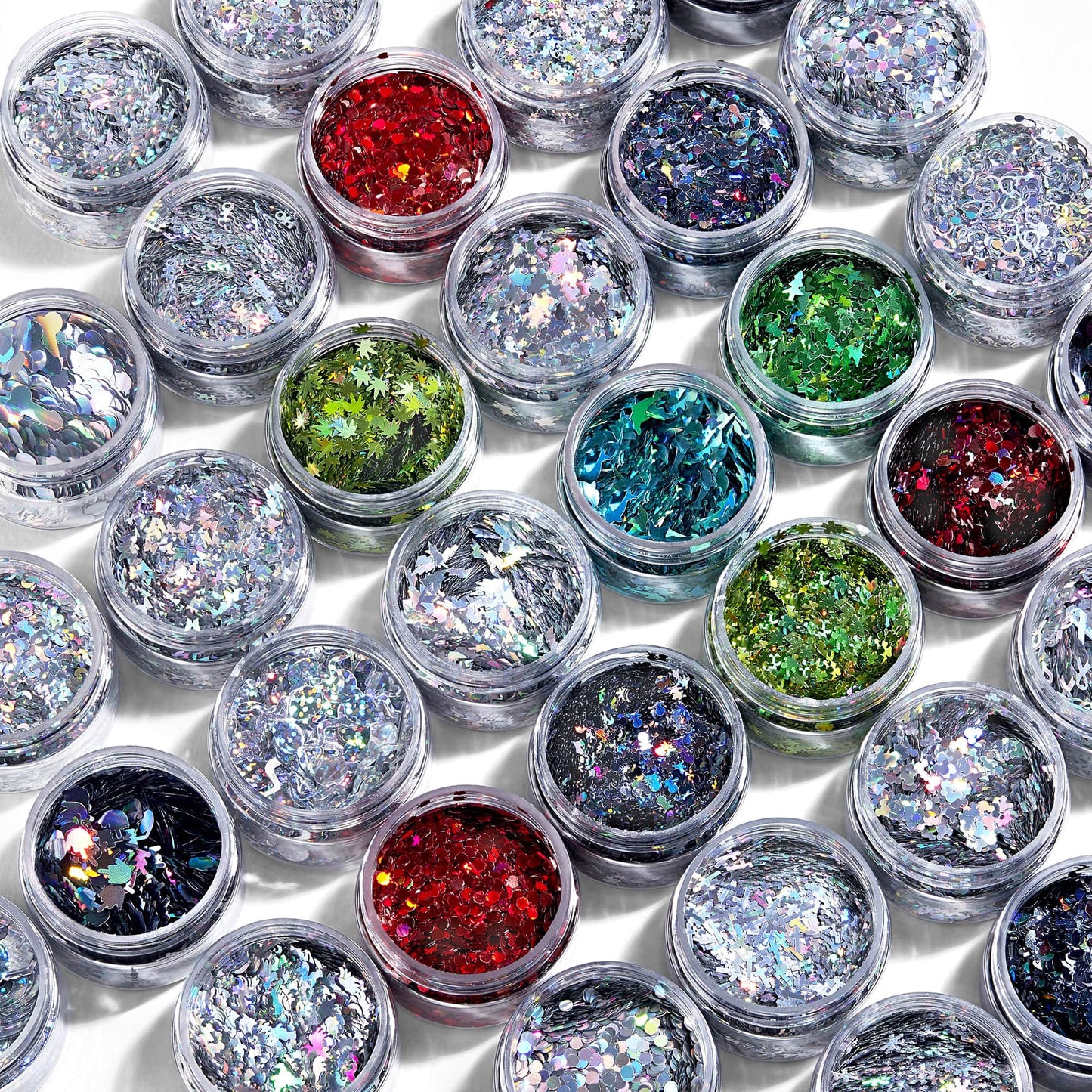 holo glitter cut outs - 1oz jars - various shapes