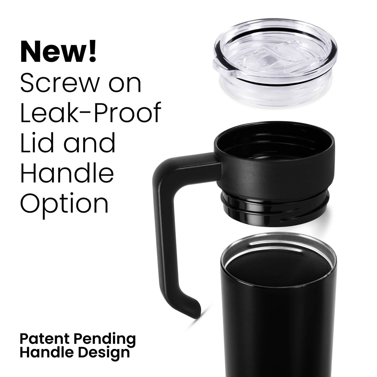 Comes with screw on leak-proof lid and a handle option – 20oz skinny tumbler | usp