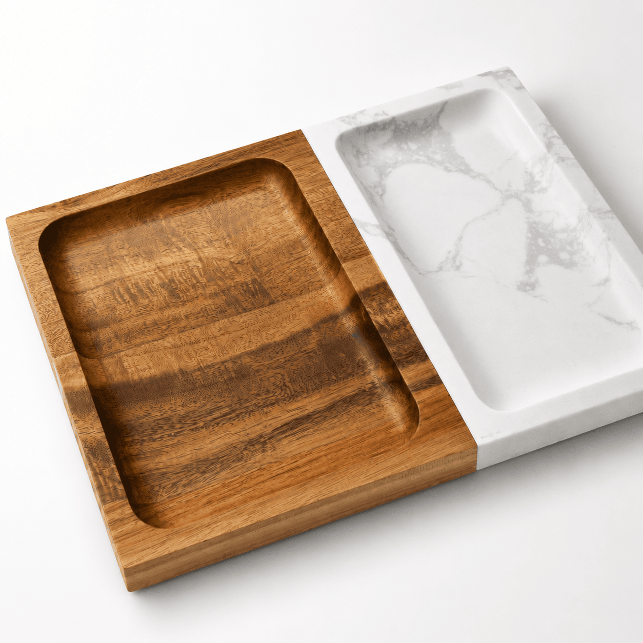 Marble & Wood Valet Tray
