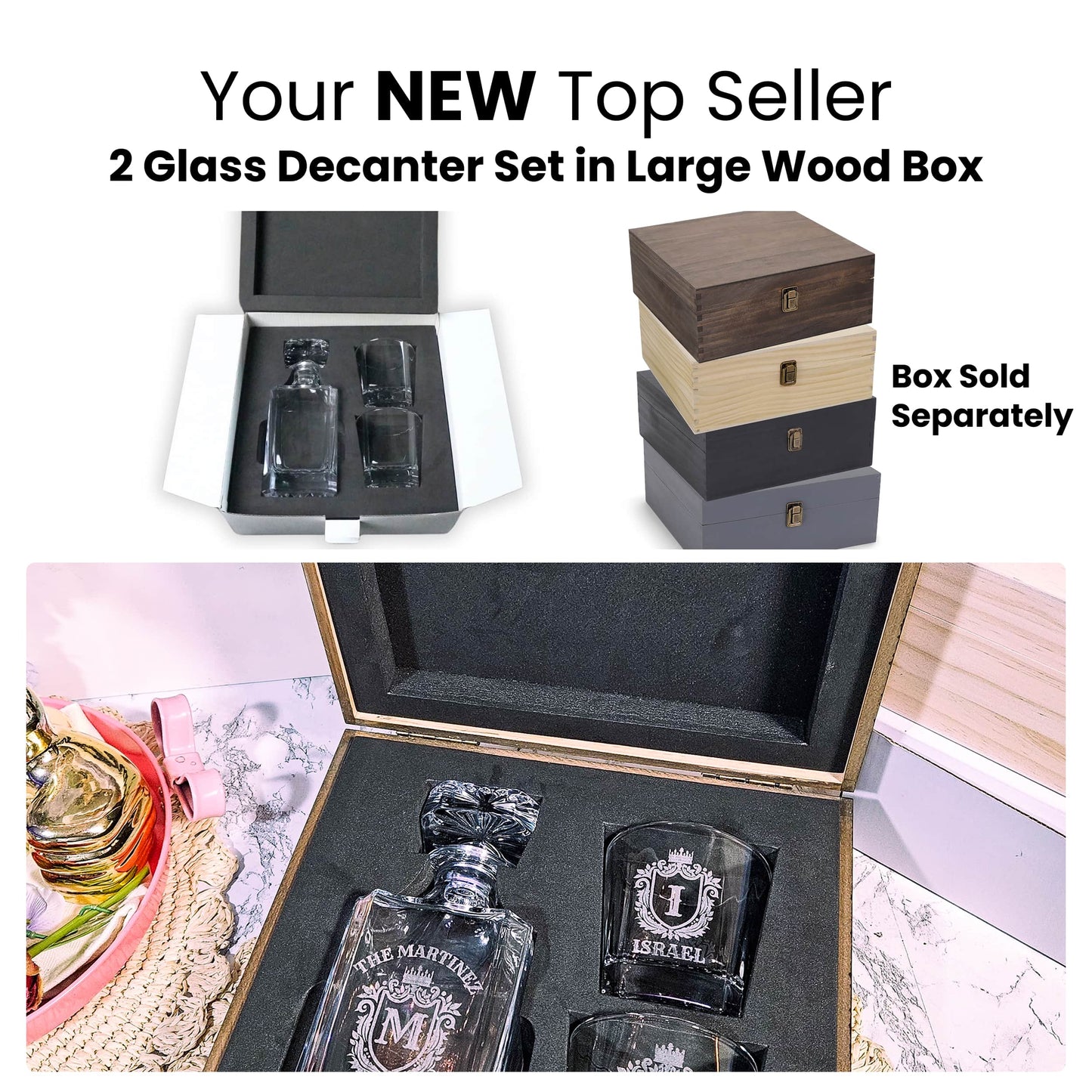 2 Glass Decanter Set