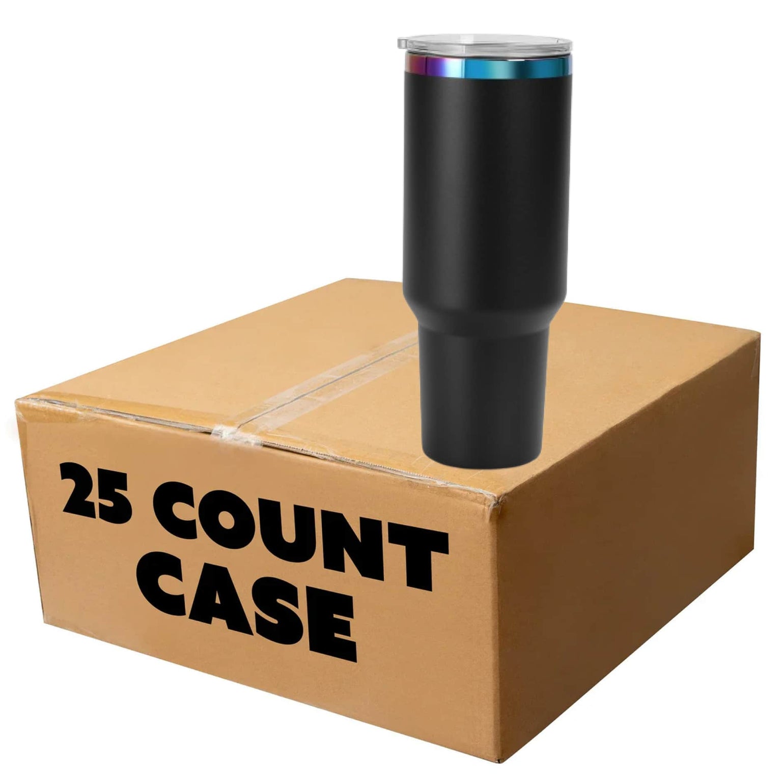 black rainbow-plated tumbler, case 25