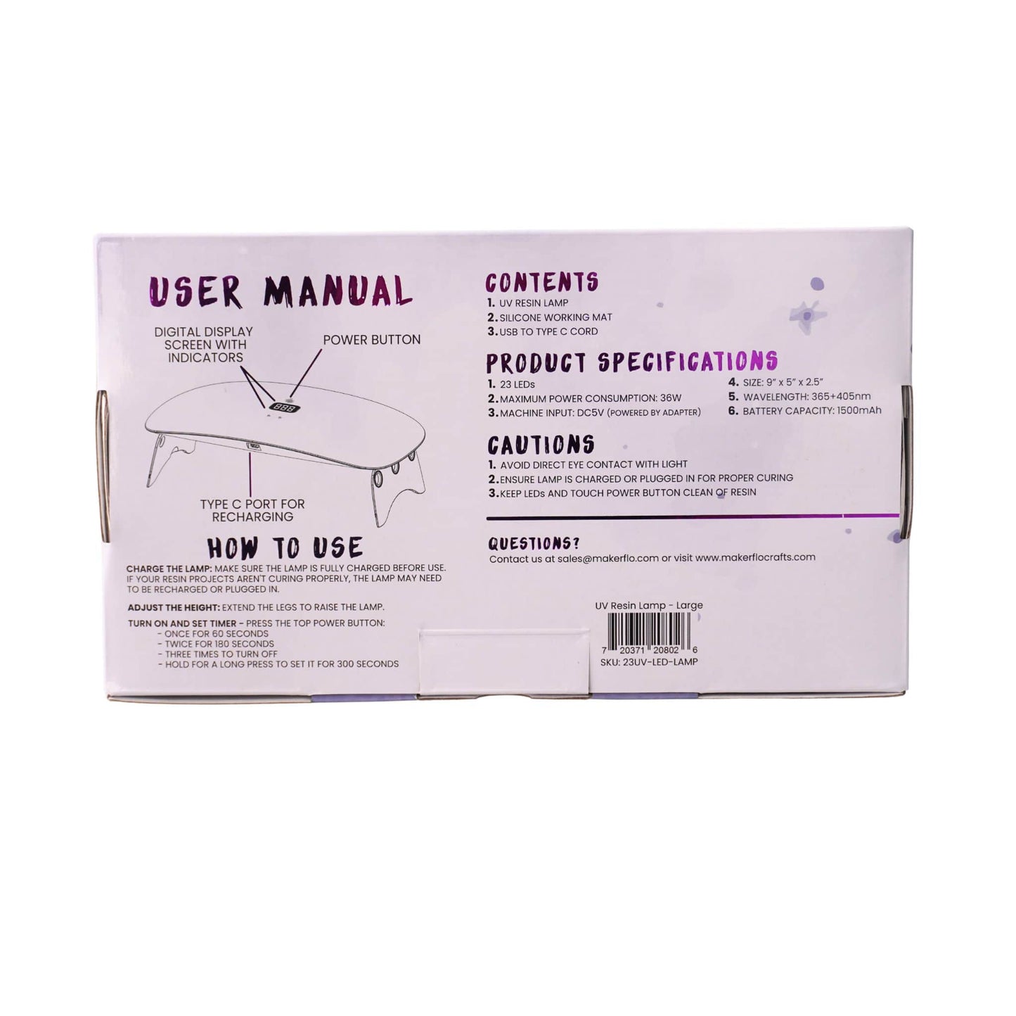 uv resin lamp box and user manual