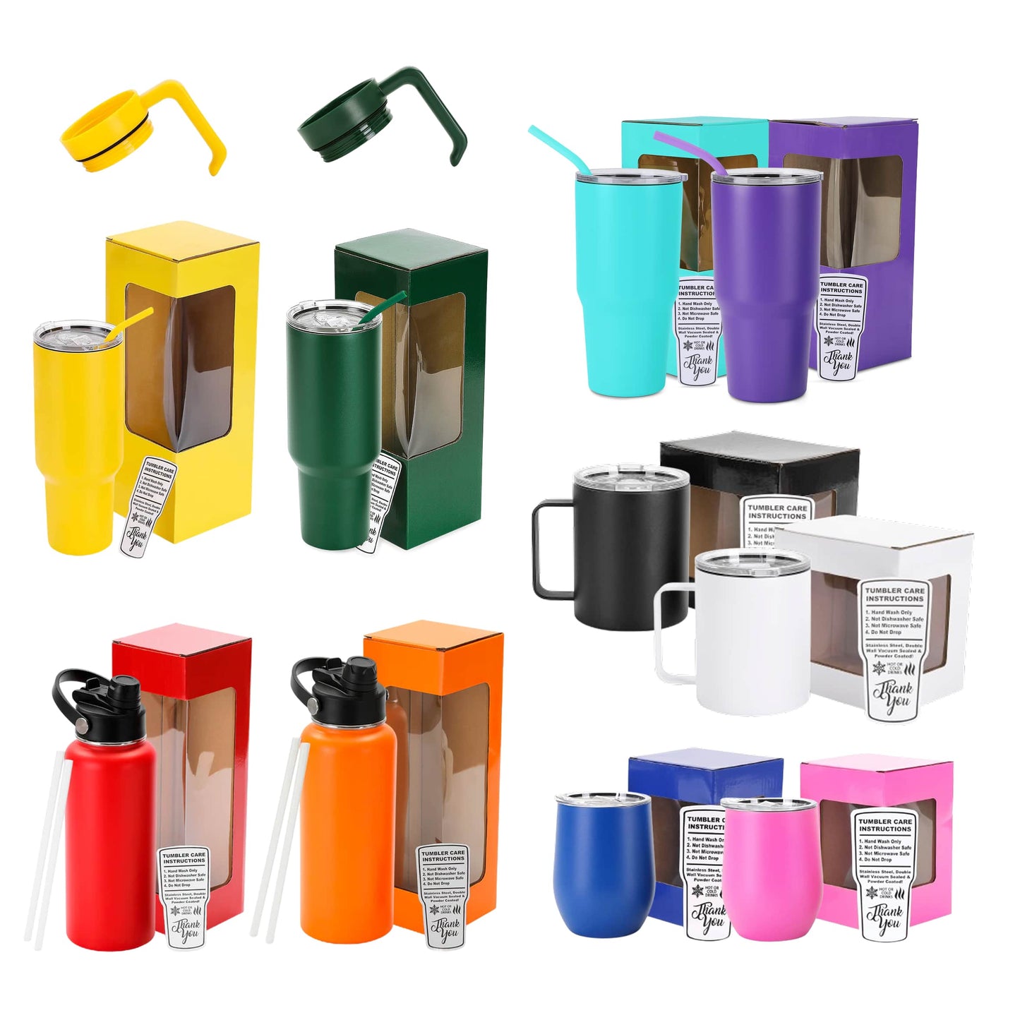 Stainless Steel Powder Coated Tumbler 10-Pack