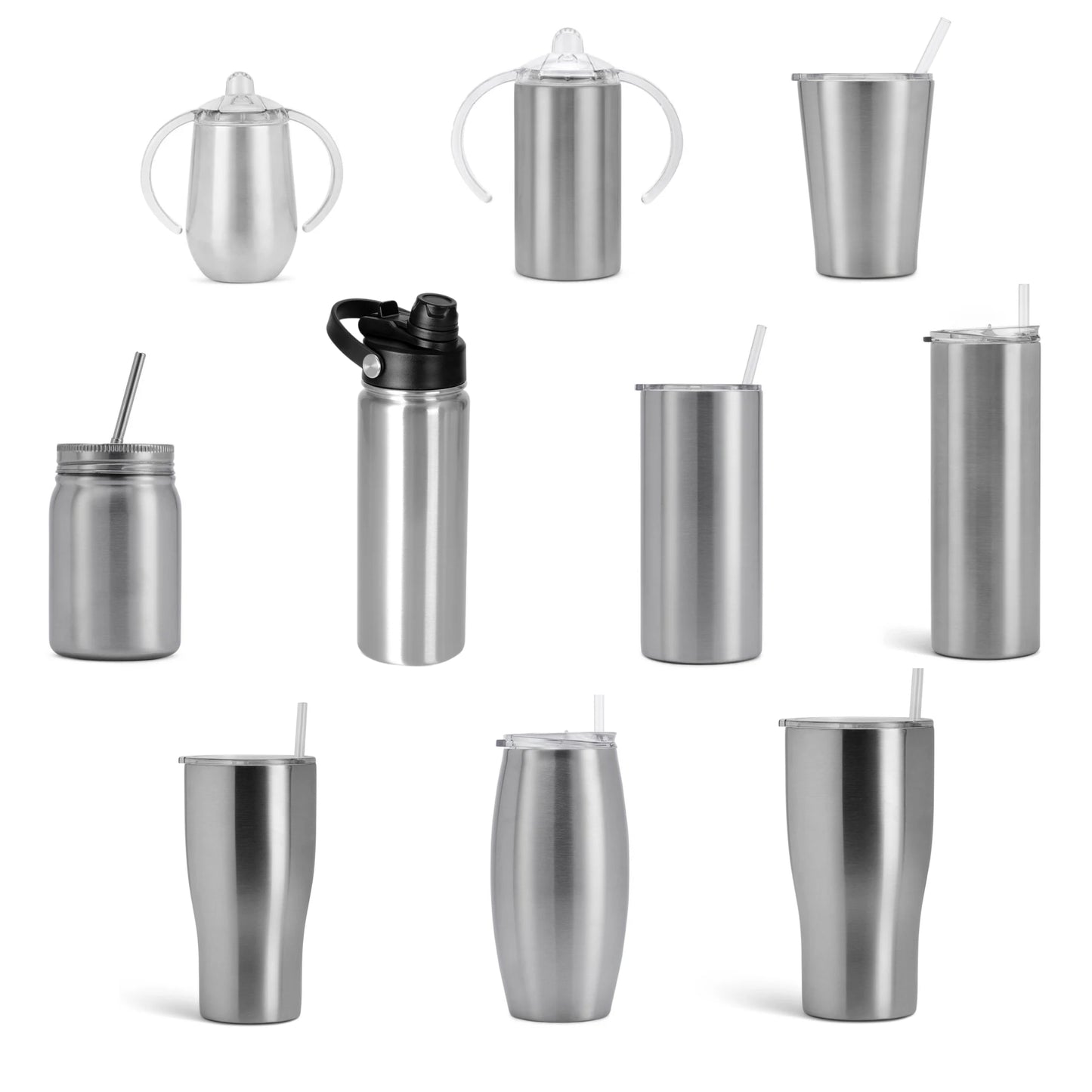 stainless steel tumbler and cup pack