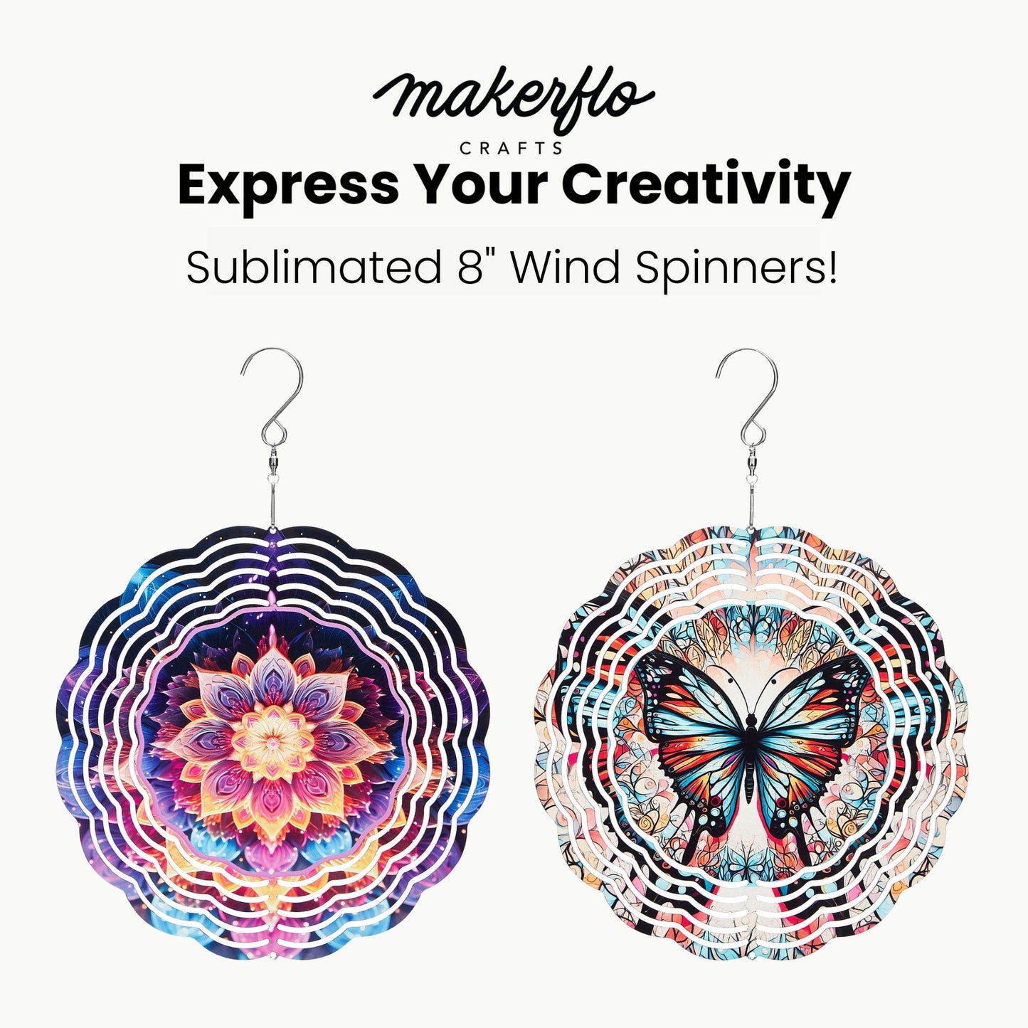 sublimated wind spinners, 8", large size