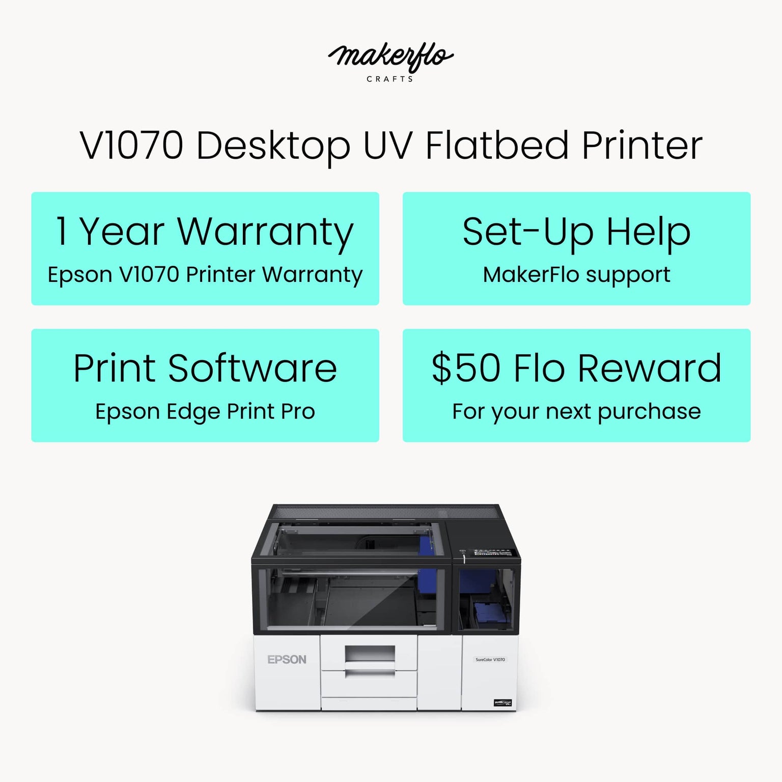 Epson V1070 UV printer highlights