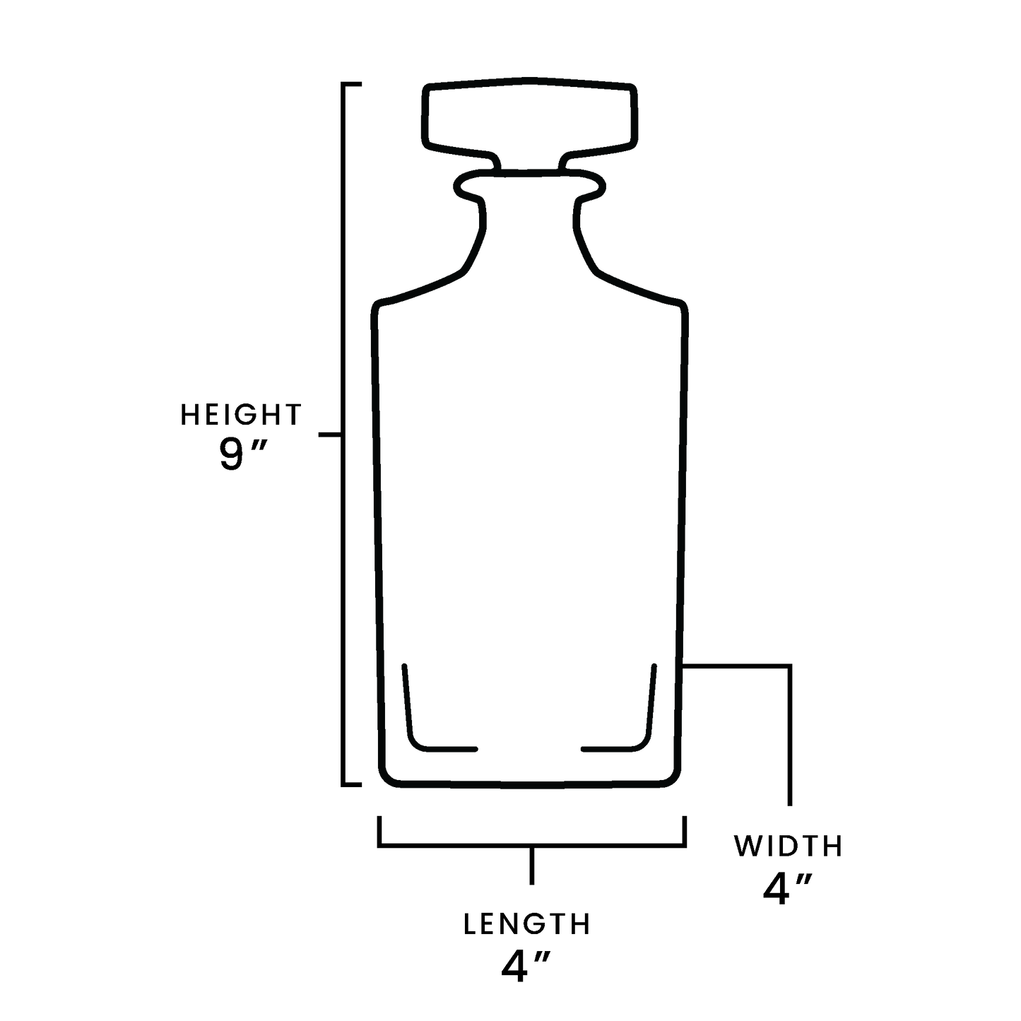 whiskey decanter measurements