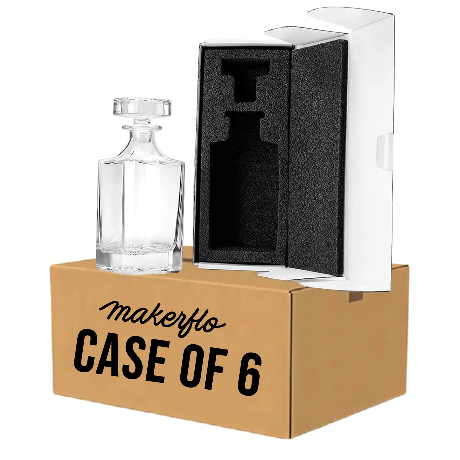 wholesale whiskey decanter, bulk, case of 6