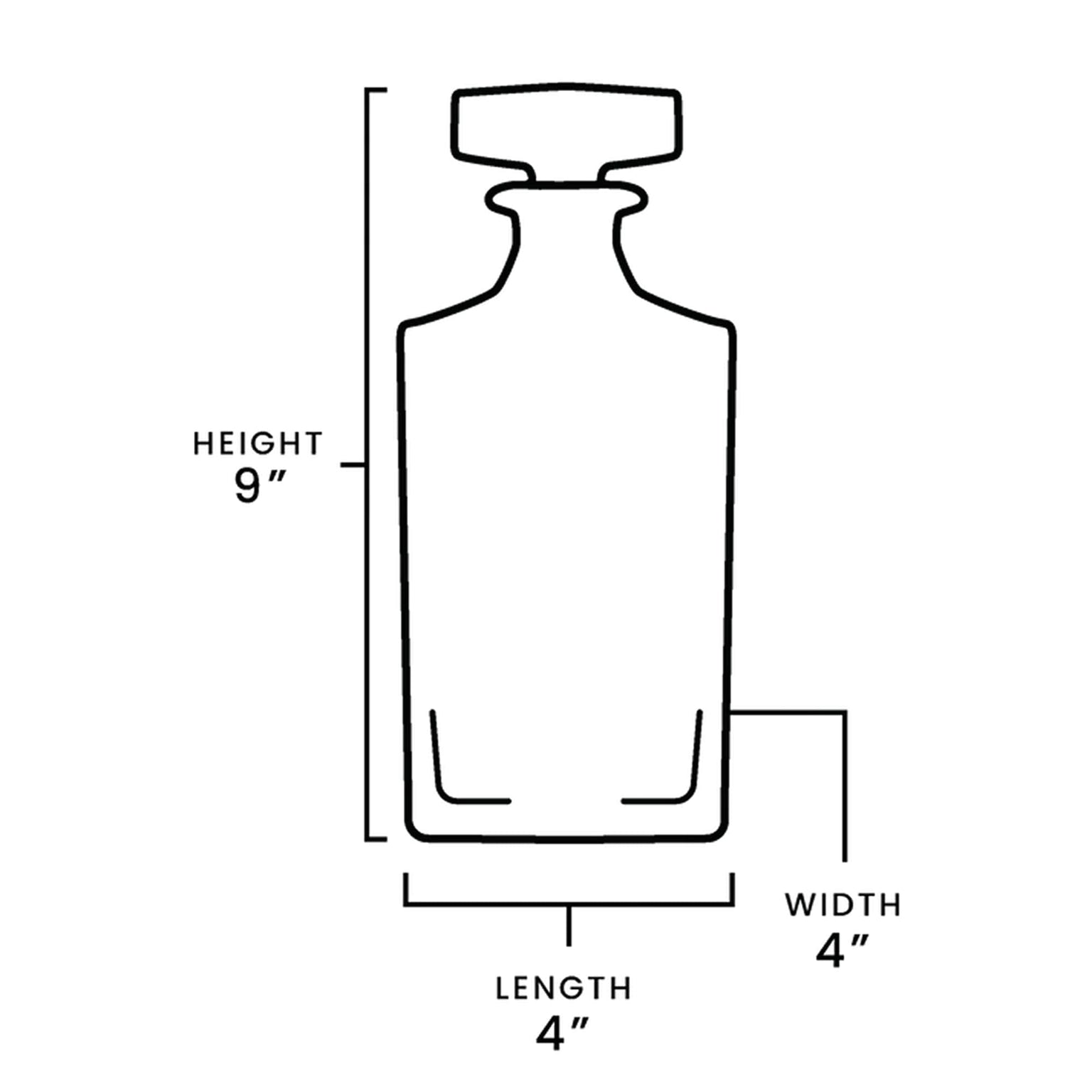 whiskey decanter dimensions