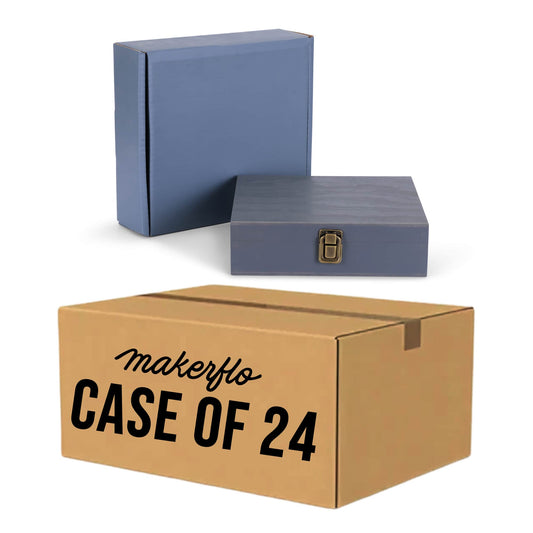 wood cigar box, bulk, grey, case of 24