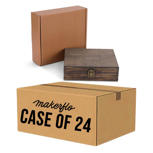 wood cigar box, walnut, bulk case of 24