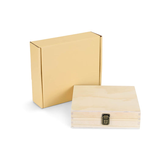 wood cigar box, natural with gift box