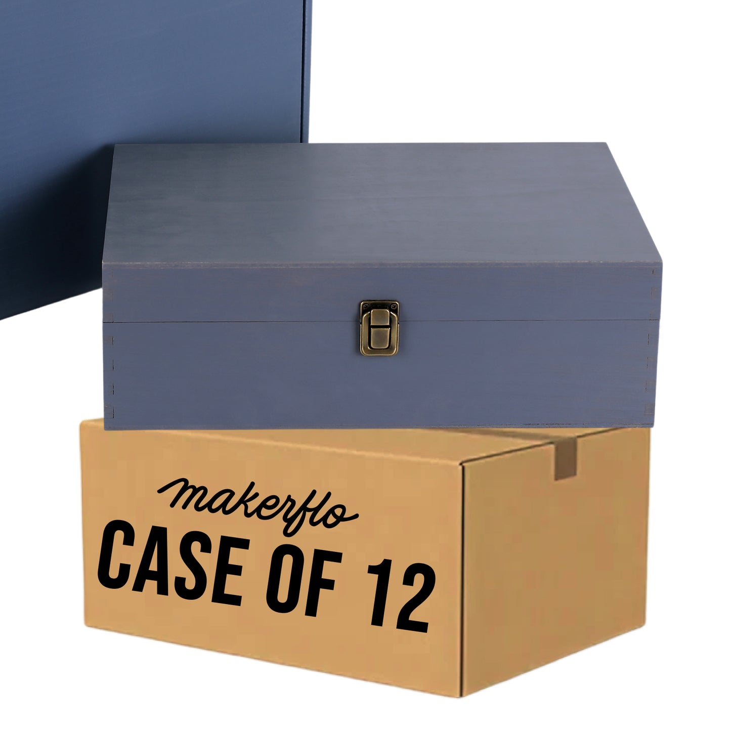 wood keepsake box, gray, bulk, case of 12