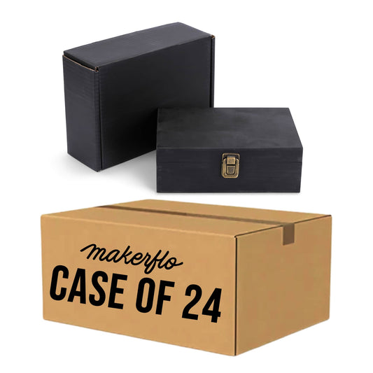 wood memory boxes, bulk, black, case of 24