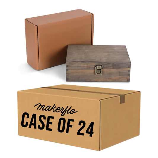 wood memory boxes, bulk, walnut case of 24