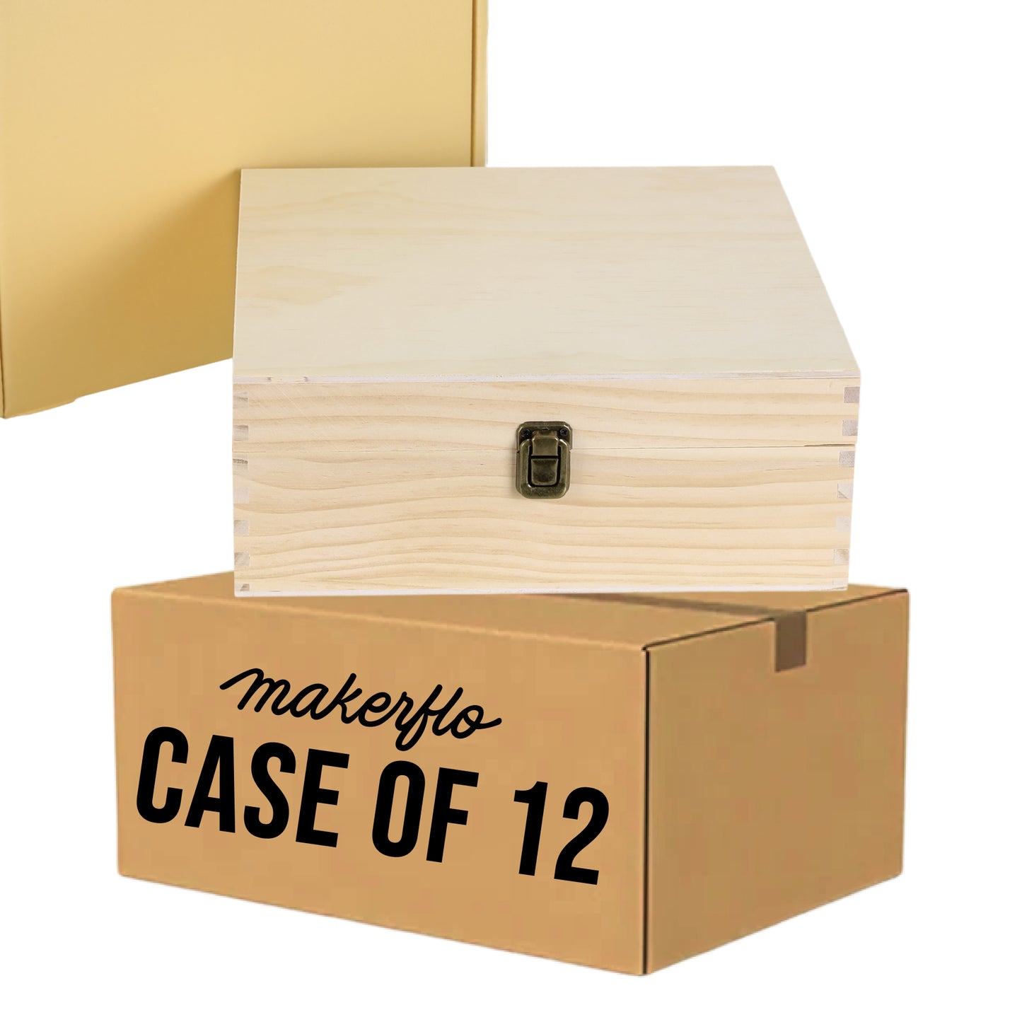 wood storage boxes, natural, bulk, case of 12