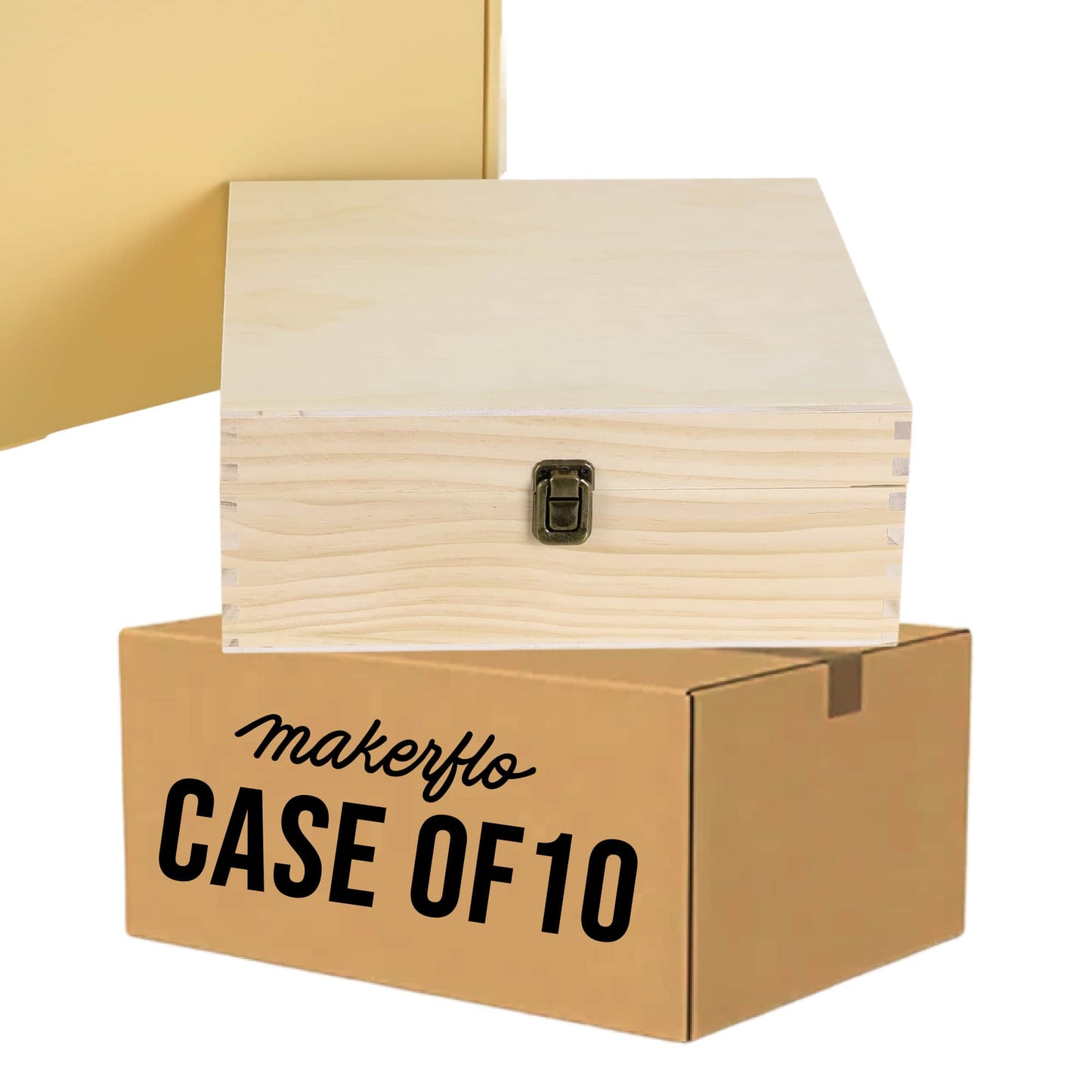 wood storage boxes, natural, bulk, case of 10