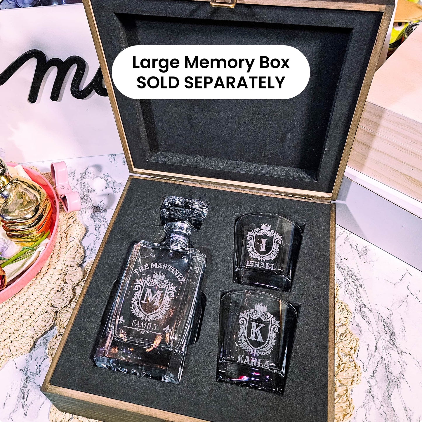 2 Glass Decanter Set
