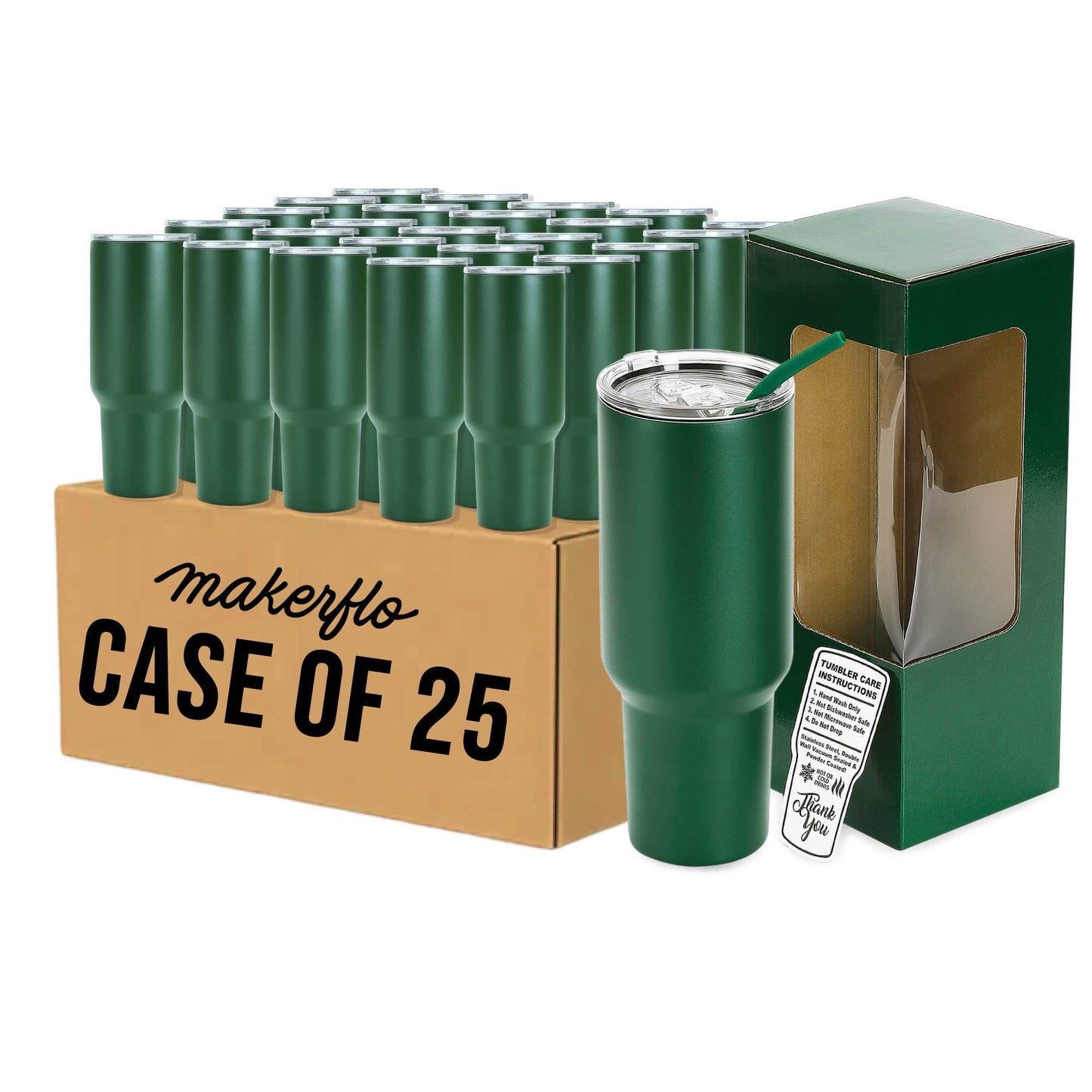 bulk 40oz tumbler, green