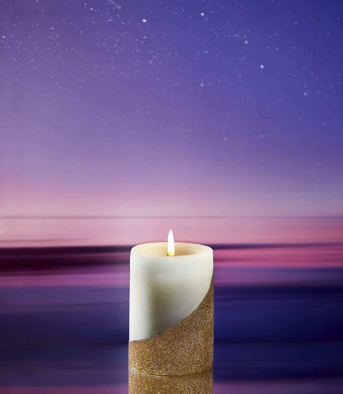 handmade candle with glitter
