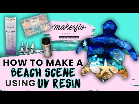 crafting beach scene turtles with uv resin