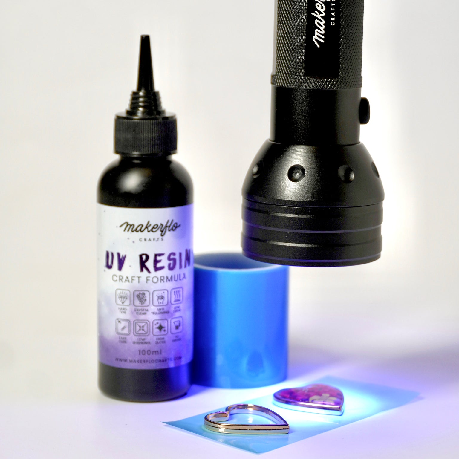 uv resin, curing with uv flashlight