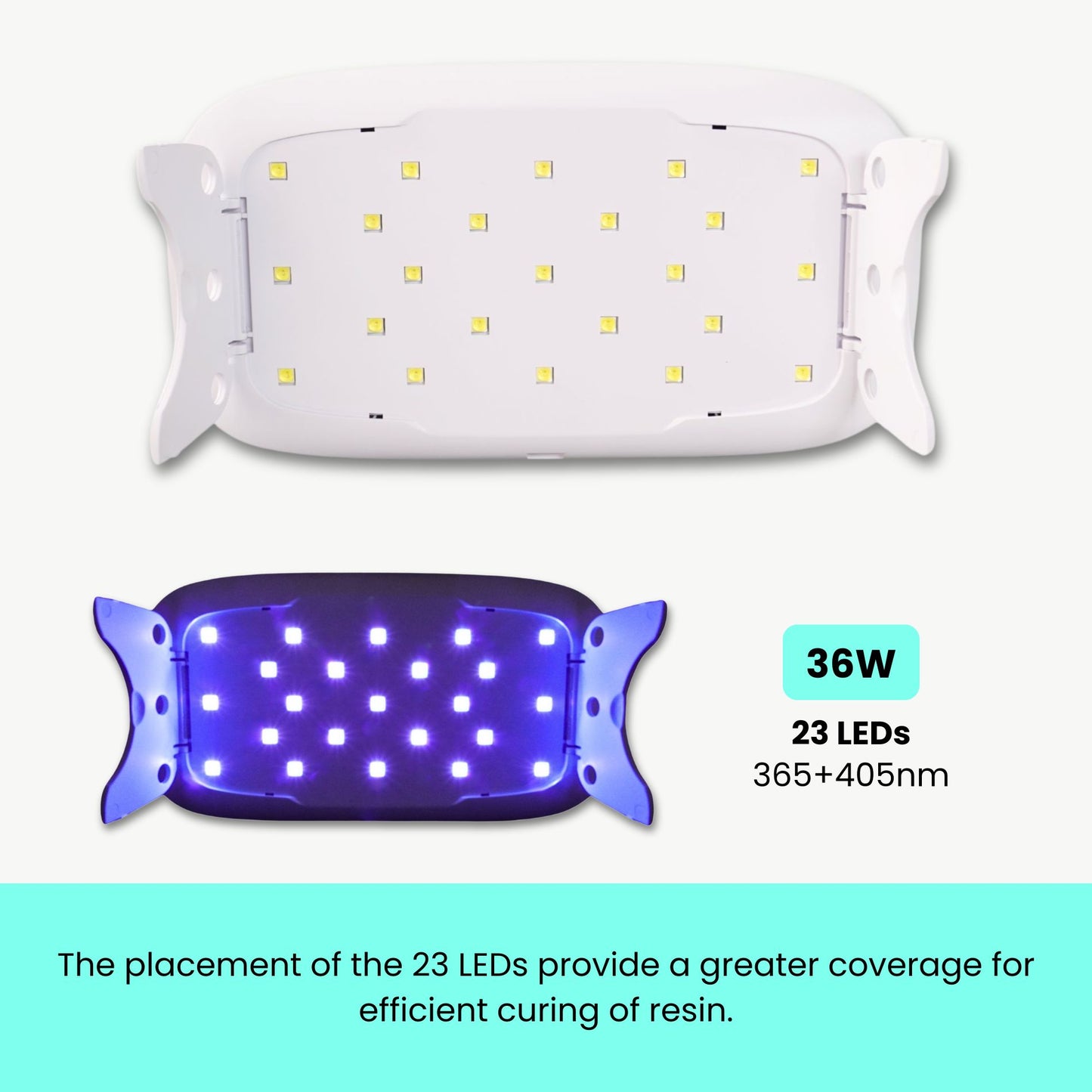 uv resin lamp, 36 watts, 23 LED bulbs, 365+405nm light
