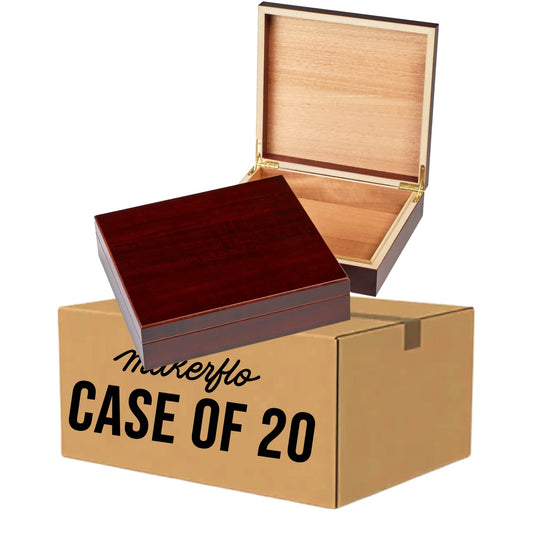 valet box, cedar lined, hinged lid, cherry wood - case of 20