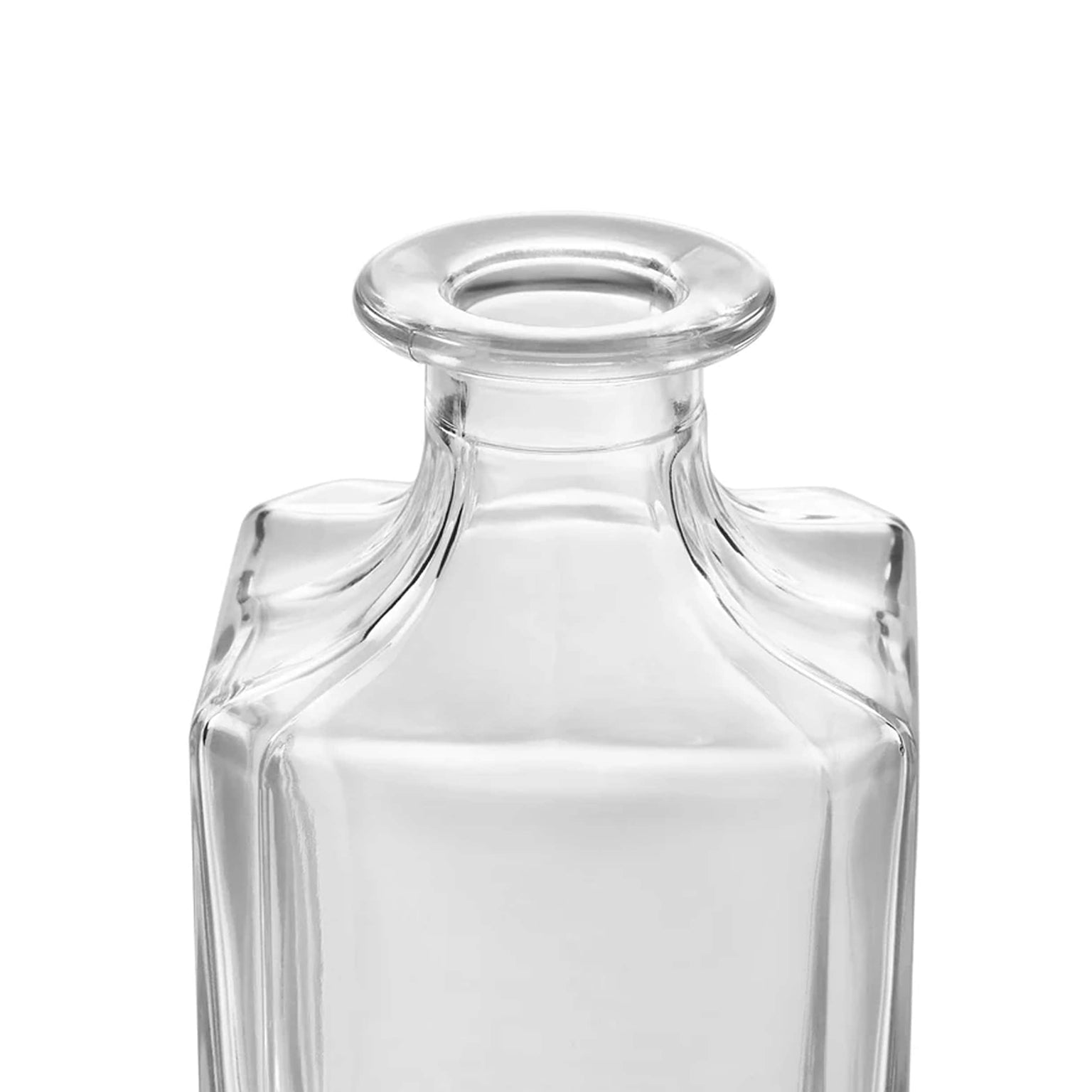 glass whiskey decanter, neck