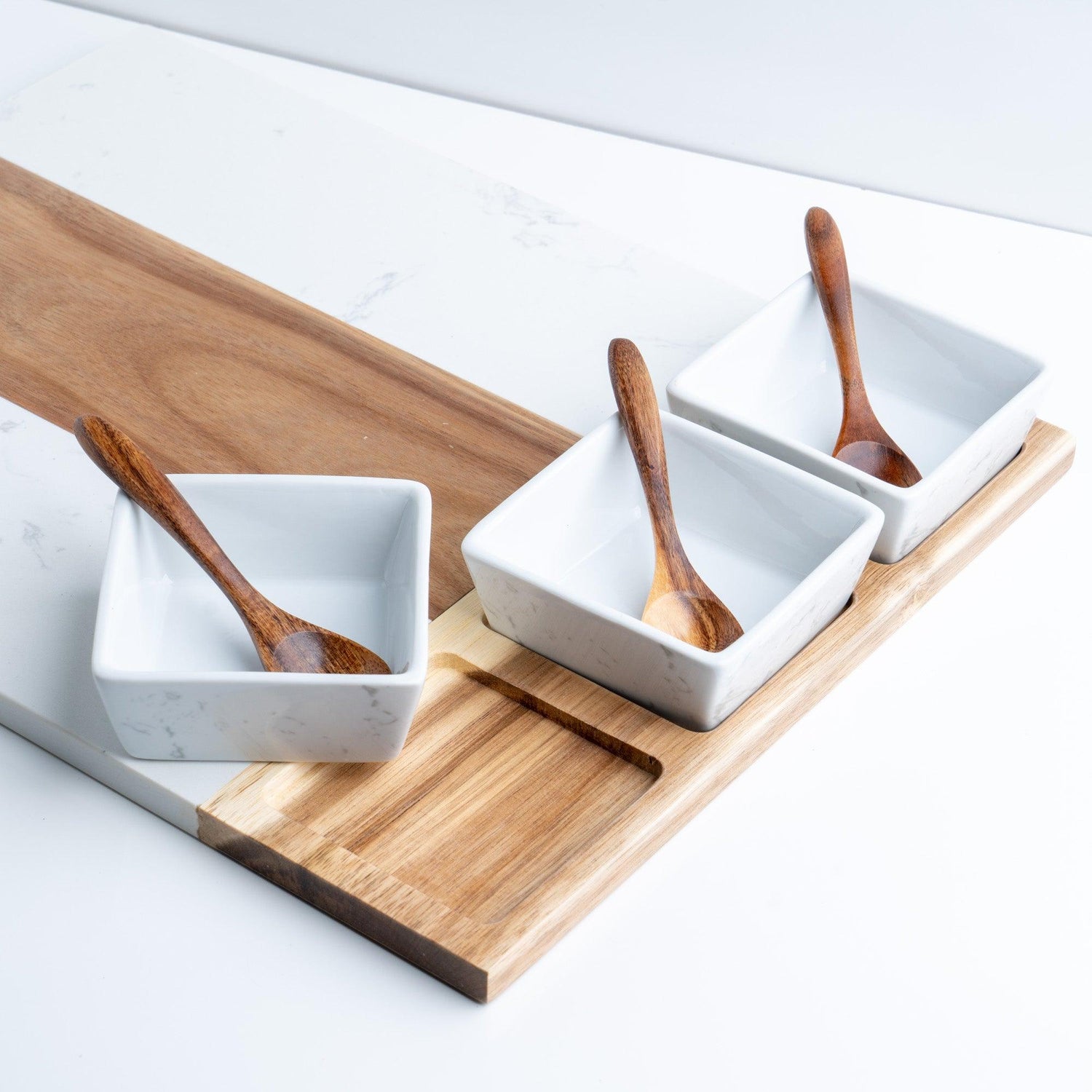 sauce bowls and dipping spoons