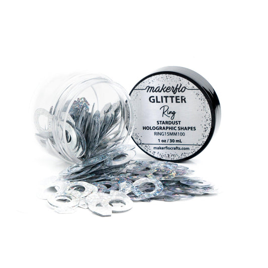 ring holographic glitter cut shape