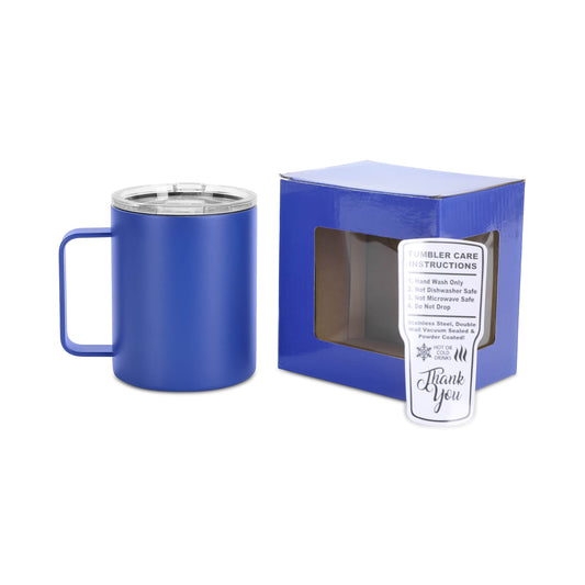 insulated coffee mug - camper mug in blue