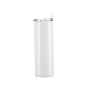 20oz skinny tumbler, for sublimation, with straw