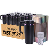 20oz rainbow electroplated tumbler in black, case of 25